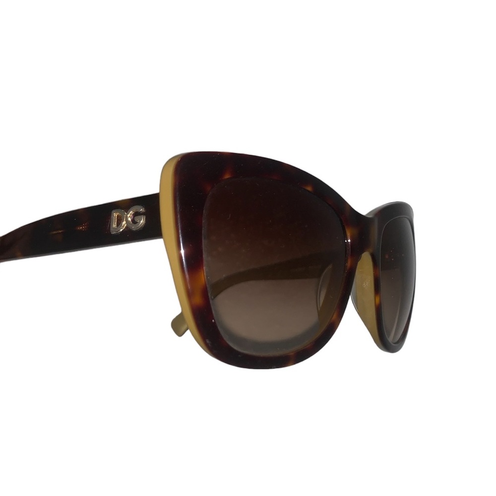 DOLCE & GABBANNA HAVANA ON GOLD / BROWN GRADIENT SUNGLASSES - Picture 2 of 5